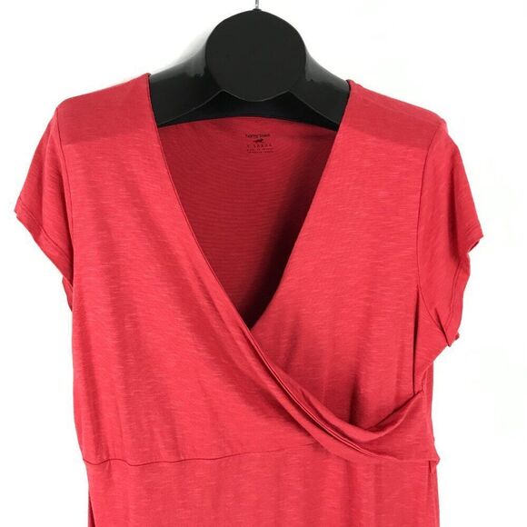 Horny Toad Empirical Dress Women's XL Orange Faux Wrap Stretch Knit Surplice - Picture 3 of 13